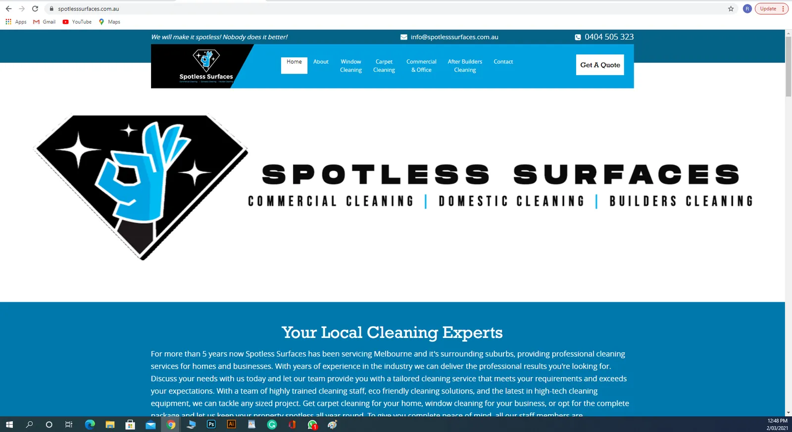 Before: Spotless Surfaces